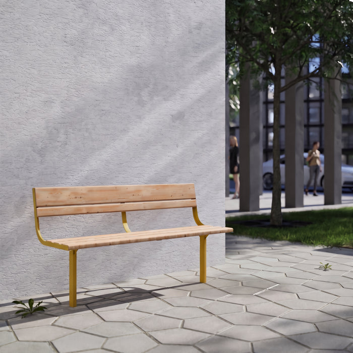 Gewerbefabrik Sitzbank Neubulach Outdoor Bank Parkbank Gelb RAL 1028 Park