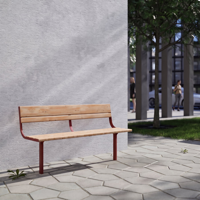 Gewerbefabrik Sitzbank Neubulach Outdoor Bank Parkbank Rot RAL 3001 Park