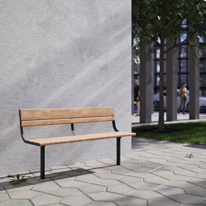 Gewerbefabrik Sitzbank Neubulach Outdoor Bank Parkbank Schwarz RAL 9017 Park