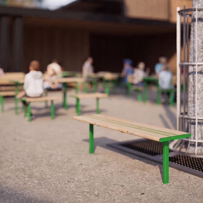 Gewerbefabrik Sitzbank Neuburg Outdoor Bank Parkbank Grün RAL 6018 Park