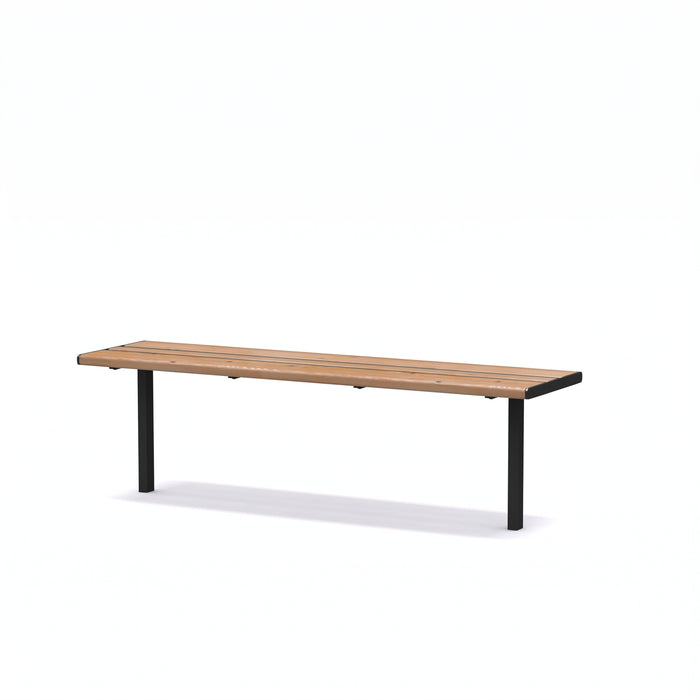 Gewerbefabrik Sitzbank Neuburg Outdoor Bank Parkbank Schwarz RAL 9017