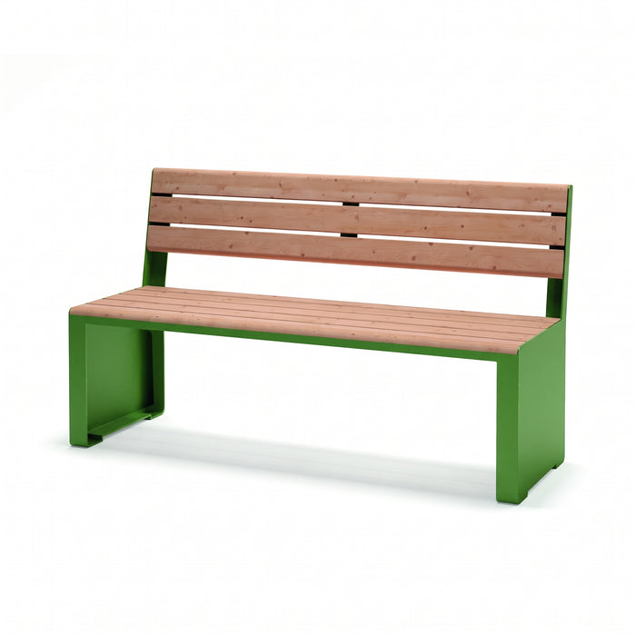 Gewerbefabrik Sitzbank Otterberg Outdoor Bank Parkbank Holz Grün RAL 6018