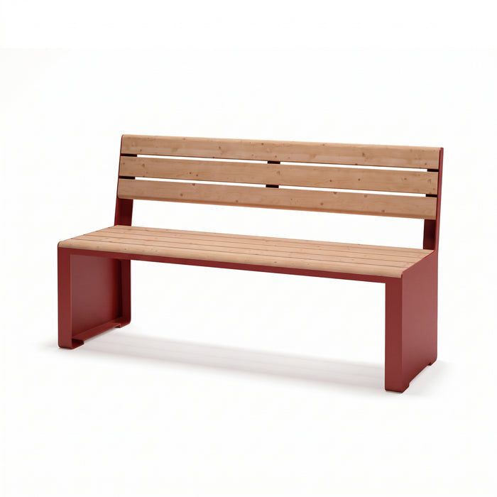 Gewerbefabrik Sitzbank Otterberg Outdoor Bank Parkbank Holz Rot RAL 3001