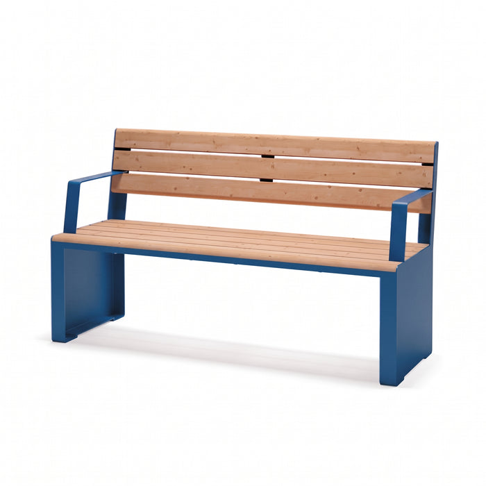 Gewerbefabrik Sitzbank Otterndorf Outdoor Bank Parkbank Holz Blau RAL 5005