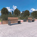 Gewerbefabrik Sitzbank Otterndorf Outdoor Bank Parkbank Holz Grau RAL 7011 Park