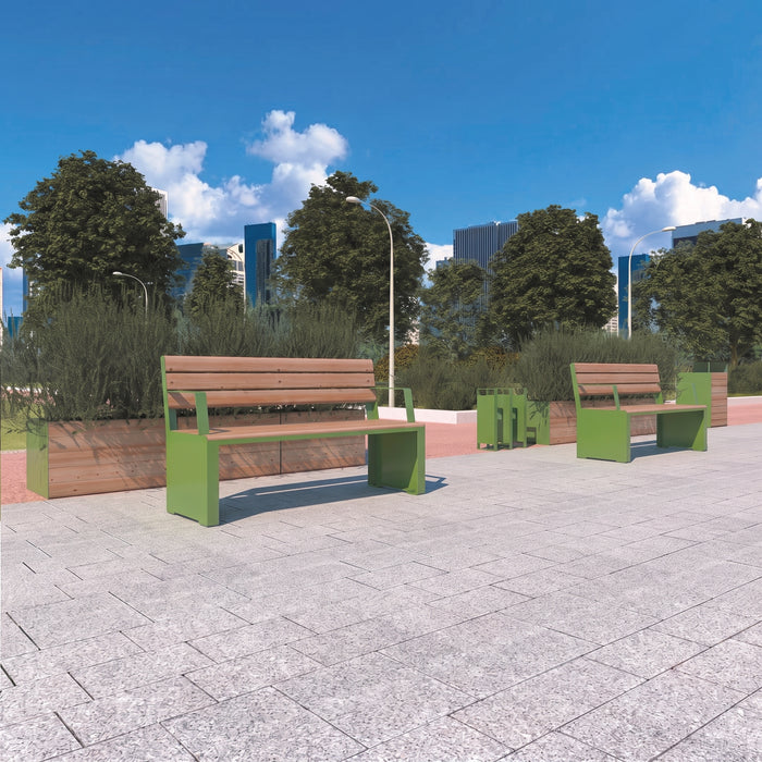 Gewerbefabrik Sitzbank Otterndorf Outdoor Bank Parkbank Holz Grün RAL 6018 Park