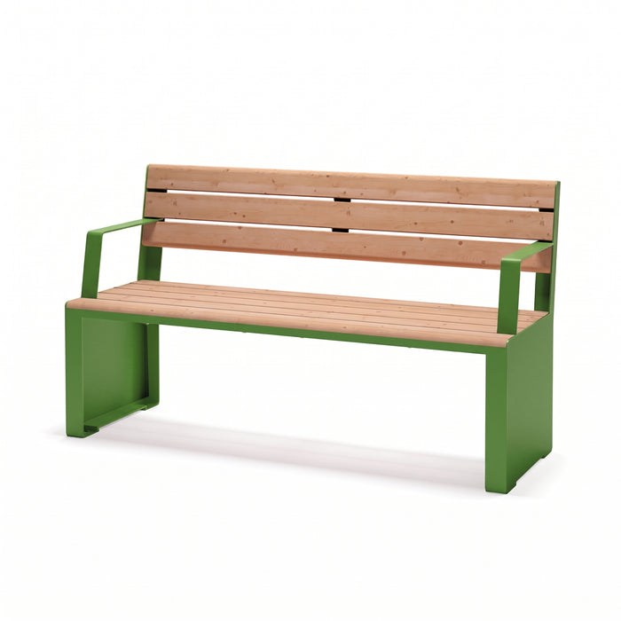 Gewerbefabrik Sitzbank Otterndorf Outdoor Bank Parkbank Holz Grün RAL 6018