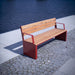 Gewerbefabrik Sitzbank Otterndorf Outdoor Bank Parkbank Holz Rot RAL 3001 Stadt