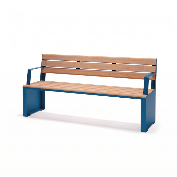 Gewerbefabrik Sitzbank Ottobeuren Outdoor Bank Parkbank Holz Blau RAL 5005