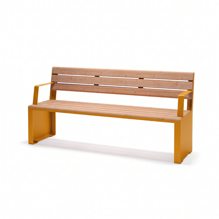 Gewerbefabrik Sitzbank Ottobeuren Outdoor Bank Parkbank Holz Gelb RAL 1028