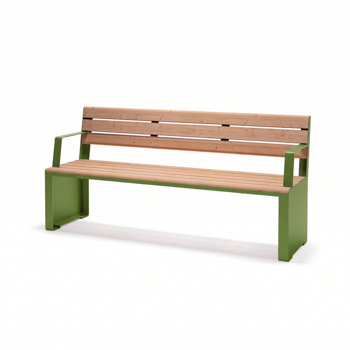 Gewerbefabrik Sitzbank Ottobeuren Outdoor Bank Parkbank Holz Grün RAL 6018