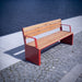 Gewerbefabrik Sitzbank Ottobeuren Outdoor Bank Parkbank Holz Rot RAL 3001 Park