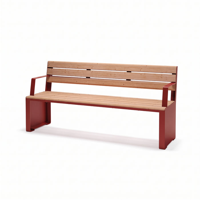 Gewerbefabrik Sitzbank Ottobeuren Outdoor Bank Parkbank Holz Rot RAL 3001
