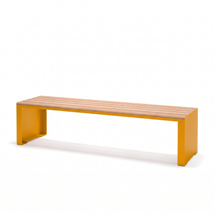 Gewerbefabrik Sitzbank Ottobrunn Outdoor Bank Parkbank Holz Gelb RAL 1028