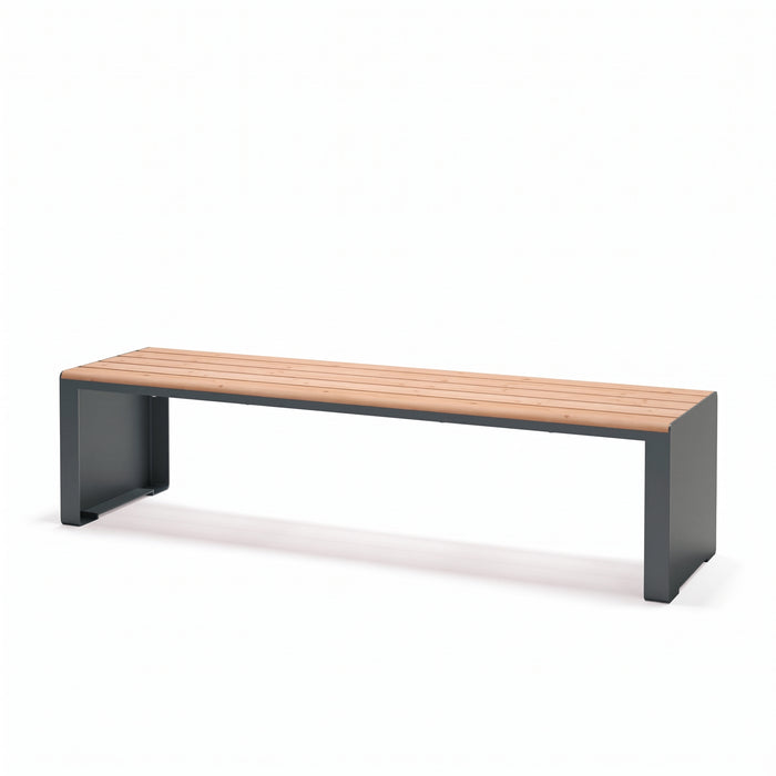 Gewerbefabrik Sitzbank Ottobrunn Outdoor Bank Parkbank Holz Grau RAL 7011