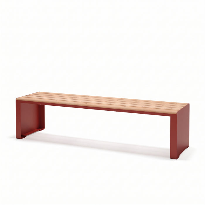 Gewerbefabrik Sitzbank Ottobrunn Outdoor Bank Parkbank Holz Rot RAL 3001