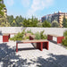Gewerbefabrik Sitzbank Ottobrunn Outdoor Bank Parkbank Holz Rot RAL 3001 Stadt