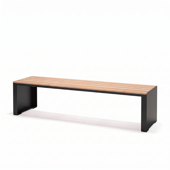 Gewerbefabrik Sitzbank Ottobrunn Outdoor Bank Parkbank Holz Schwarz RAL 9017