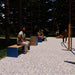 Gewerbefabrik Sitzbank Ottweiler Outdoor Bank Parkbank Holz Blau RAL 5005 Stadt