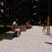 Gewerbefabrik Sitzbank Ottweiler Outdoor Bank Parkbank Holz Grau RAL 7011 Stadt