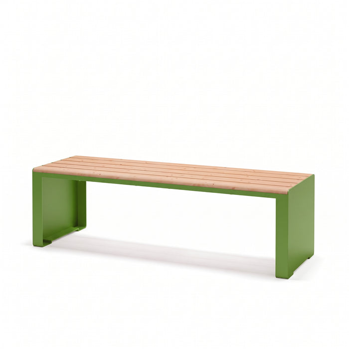 Gewerbefabrik Sitzbank Ottweiler Outdoor Bank Parkbank Holz Grün RAL 6018