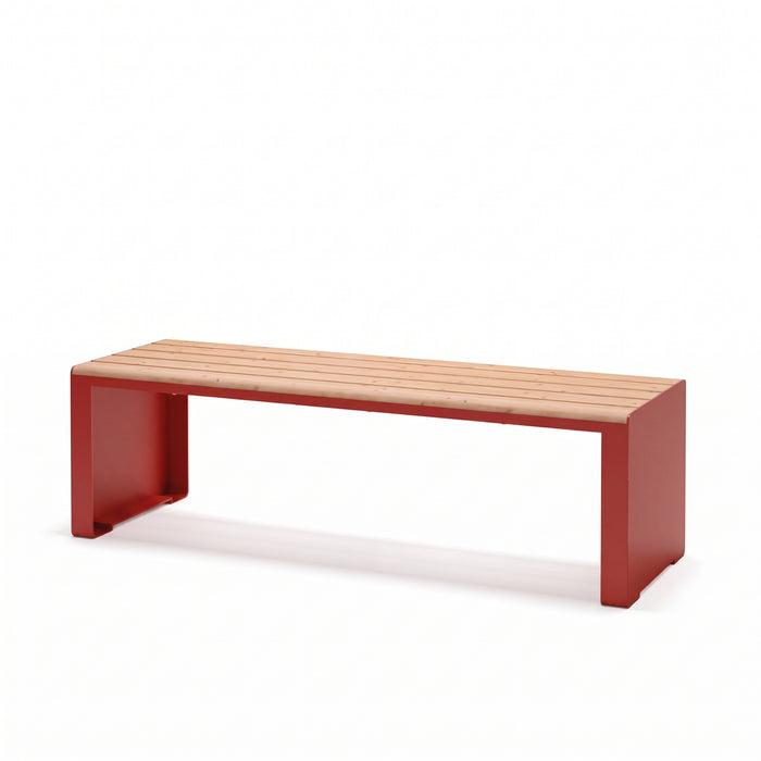 Gewerbefabrik Sitzbank Ottweiler Outdoor Bank Parkbank Holz Rot RAL 3001