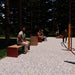 Gewerbefabrik Sitzbank Ottweiler Outdoor Bank Parkbank Holz Rot RAL 3001 Stadt