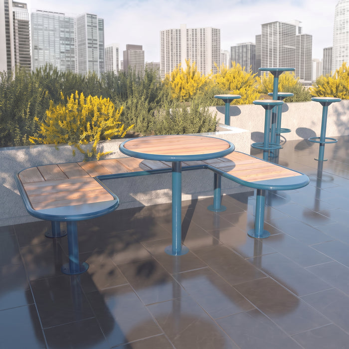 Gewerbefabrik Sitzbank Rodenbach Outdoor Bank Parkbank Holz Blau RAL 5005 Park