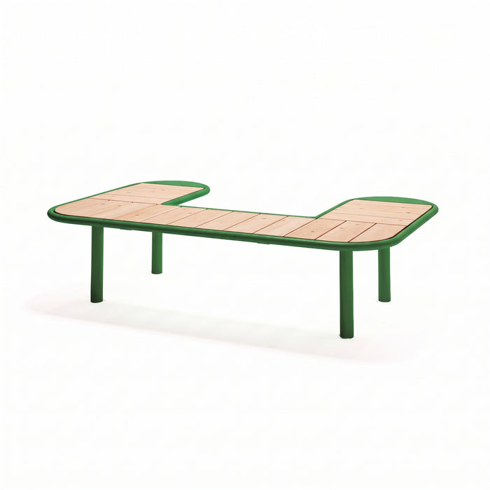 Gewerbefabrik Sitzbank Rodenbach Outdoor Bank Parkbank Holz Grün RAL 6018