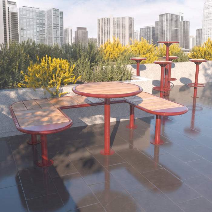 Gewerbefabrik Sitzbank Rodenbach Outdoor Bank Parkbank Holz Rot RAL 3001 Park