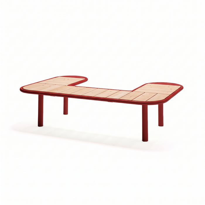 Gewerbefabrik Sitzbank Rodenbach Outdoor Bank Parkbank Holz Rot RAL 3001