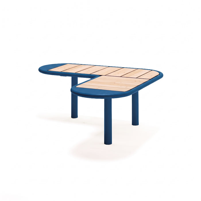 Gewerbefabrik Sitzbank Rodewald Outdoor Bank Parkbank Holz Blau RAL 5005