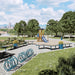 Gewerbefabrik Sitzbank Rodewald Outdoor Bank Parkbank Holz Blau RAL 5005 Stadt