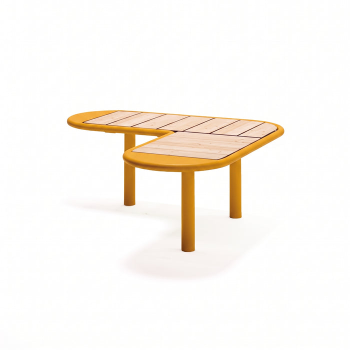 Gewerbefabrik Sitzbank Rodewald Outdoor Bank Parkbank Holz Gelb RAL 1028