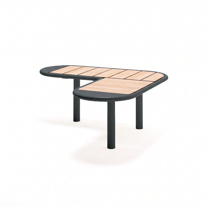 Gewerbefabrik Sitzbank Rodewald Outdoor Bank Parkbank Holz Grau RAL 7011