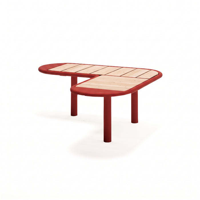 Gewerbefabrik Sitzbank Rodewald Outdoor Bank Parkbank Holz Rot RAL 3001