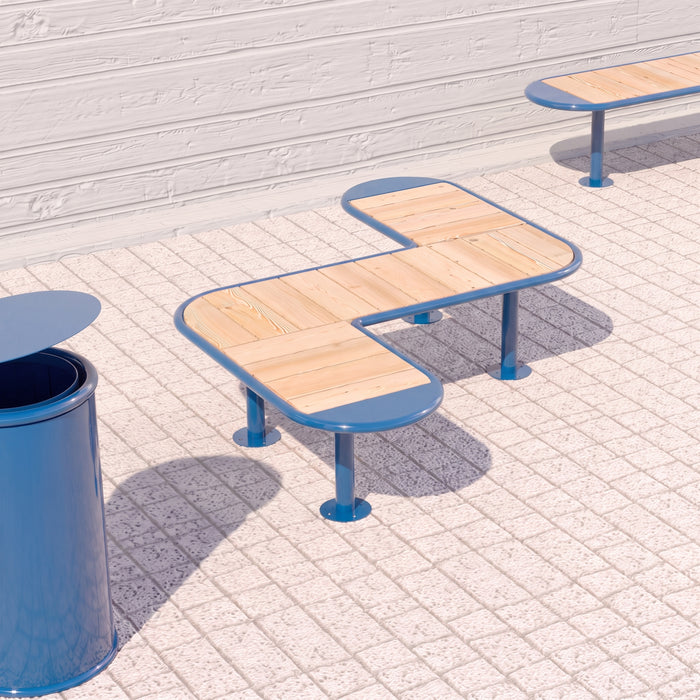 Gewerbefabrik Sitzbank Rodewisch Outdoor Bank Parkbank Holz Blau RAL 5005 Park