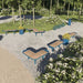 Gewerbefabrik Sitzbank Rodewisch Outdoor Bank Parkbank Holz Blau RAL 5005 Stadt