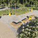 Gewerbefabrik Sitzbank Rodewisch Outdoor Bank Parkbank Holz Gelb RAL 1028 Stadt