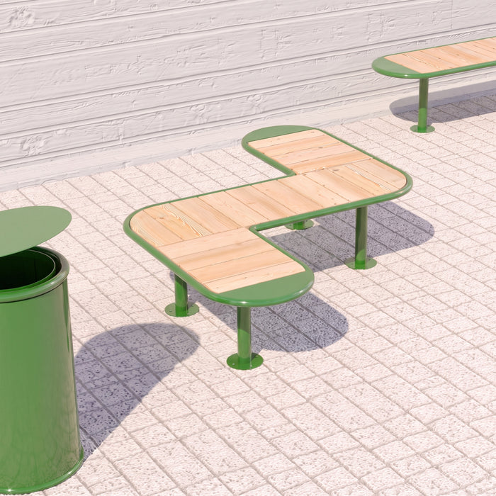 Gewerbefabrik Sitzbank Rodewisch Outdoor Bank Parkbank Holz Grün RAL 6018 Park
