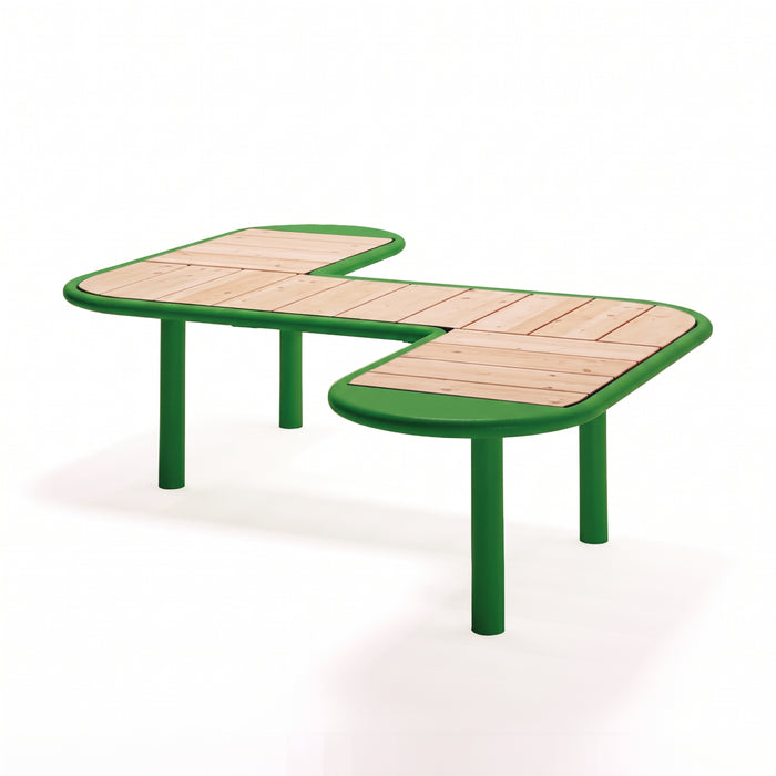 Gewerbefabrik Sitzbank Rodewisch Outdoor Bank Parkbank Holz Grün RAL 6018