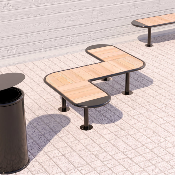 Gewerbefabrik Sitzbank Rodewisch Outdoor Bank Parkbank Holz Schwarz RAL 9017 Park