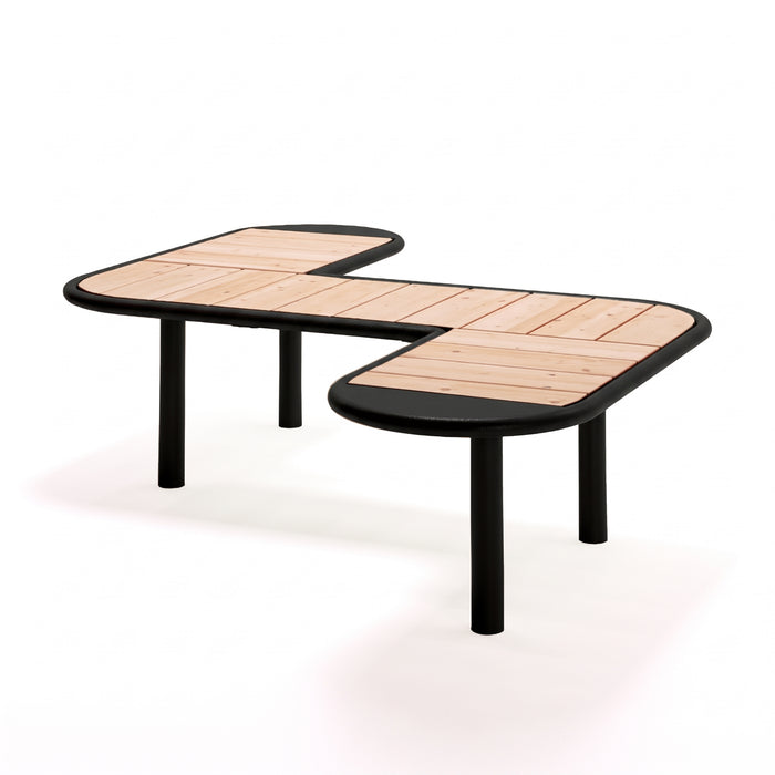 Gewerbefabrik Sitzbank Rodewisch Outdoor Bank Parkbank Holz Schwarz RAL 9017