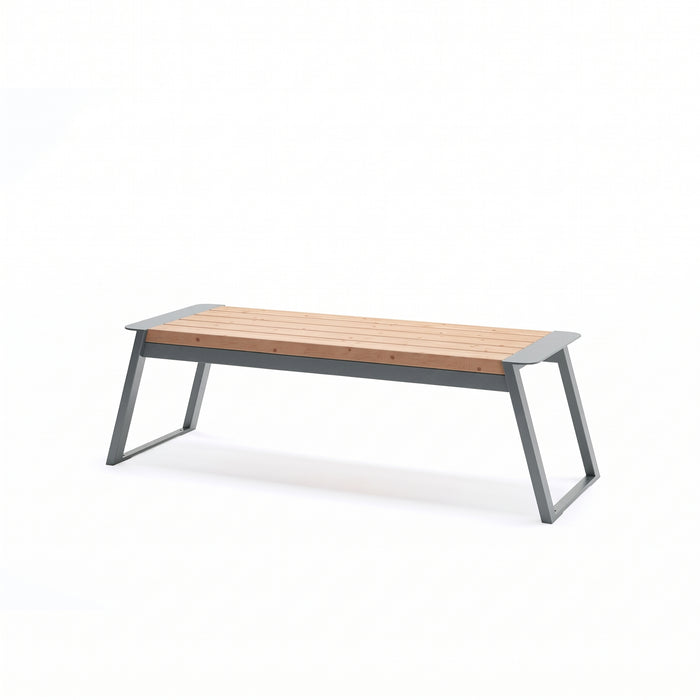 Gewerbefabrik Sitzbank Rott Outdoor Bank Parkbank Holz Grau RAL 7011