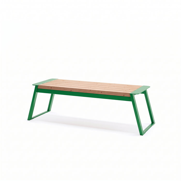 Gewerbefabrik Sitzbank Rott Outdoor Bank Parkbank Holz Grün RAL 6018