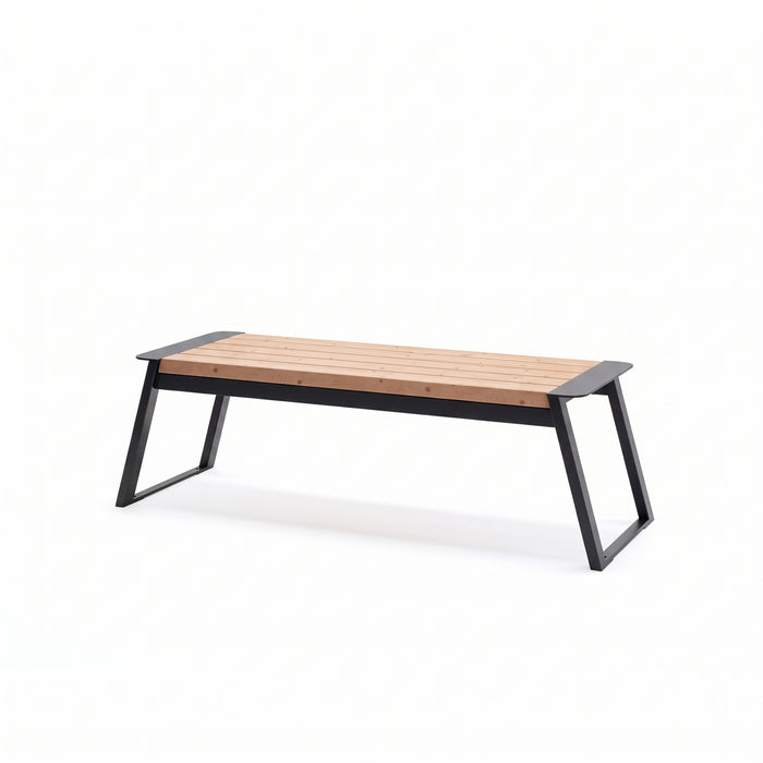 Gewerbefabrik Sitzbank Rott Outdoor Bank Parkbank Holz Schwarz RAL 9017