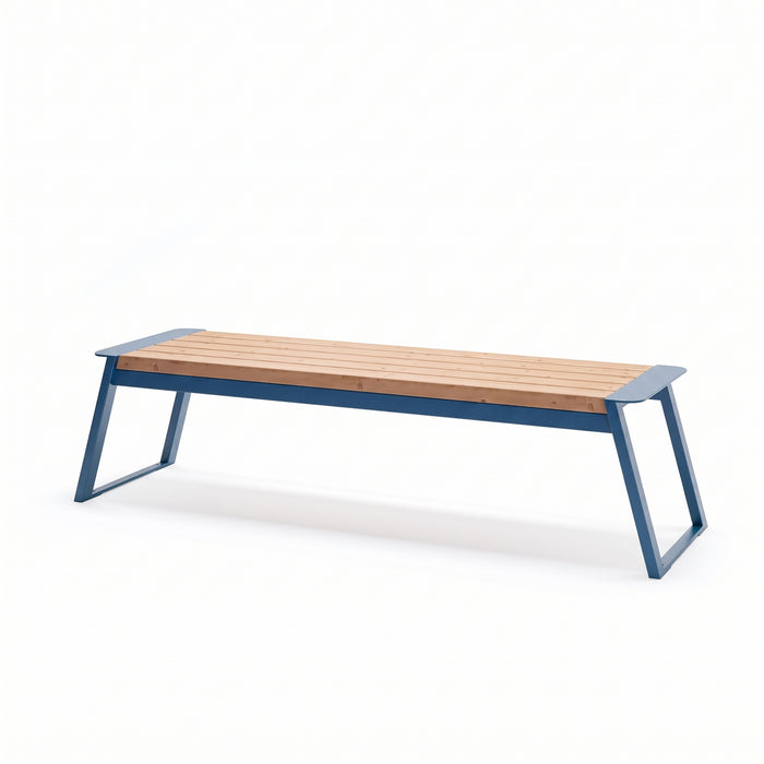 Gewerbefabrik Sitzbank Rottach Outdoor Bank Parkbank Holz Blau RAL 5005