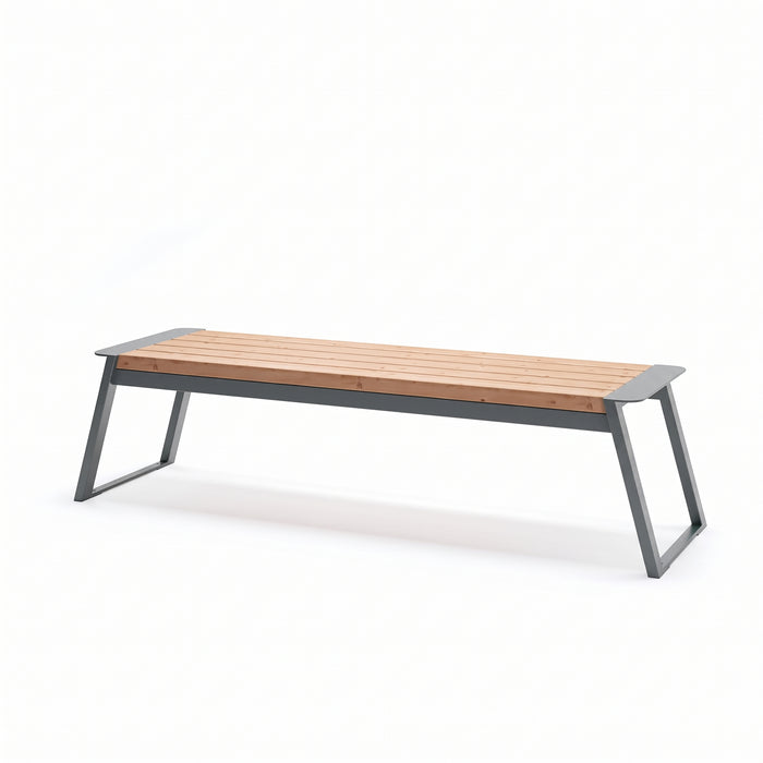 Gewerbefabrik Sitzbank Rottach Outdoor Bank Parkbank Holz Grau RAL 7011