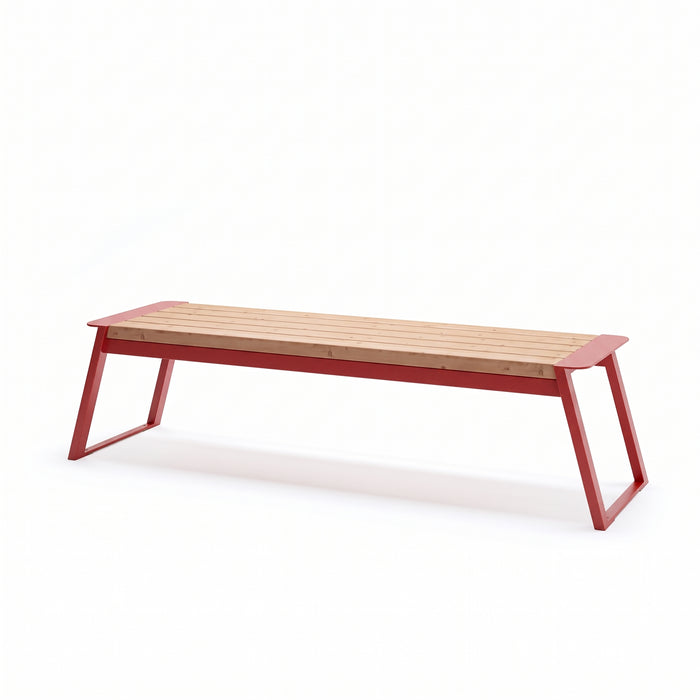 Gewerbefabrik Sitzbank Rottach Outdoor Bank Parkbank Holz Rot RAL 3001