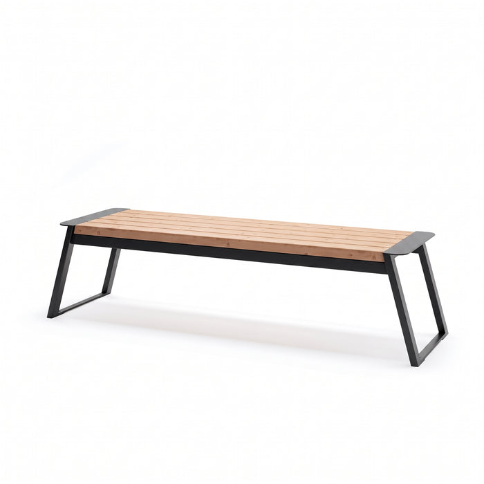 Gewerbefabrik Sitzbank Rottach Outdoor Bank Parkbank Holz Schwarz RAL 9017
